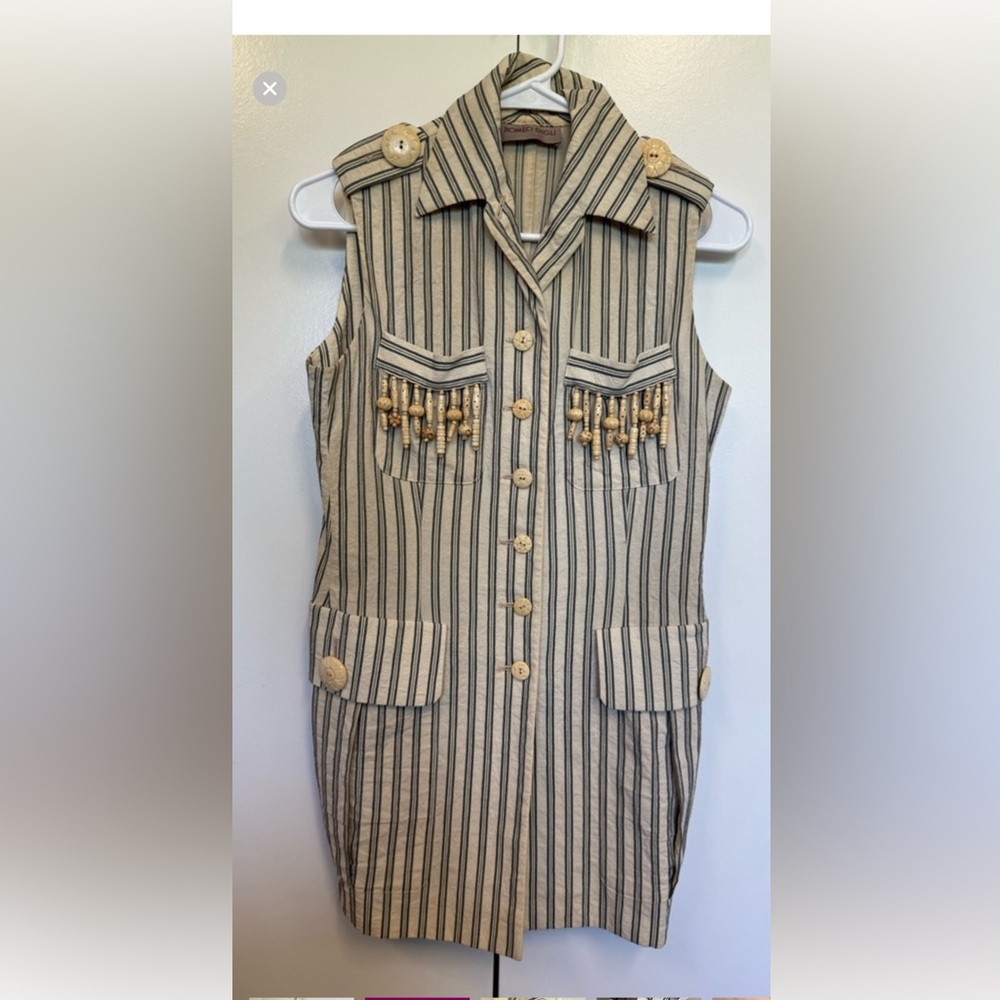 Vintage Romeo Gigli top/ mini dress. 90s. Gorgeous details. Tailored fit. Cotton